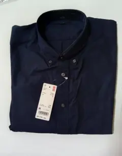 【新品・タグ付】UNIQLO EFCブロードシャツ 長袖 ネイビー Mサイズのサムネイル