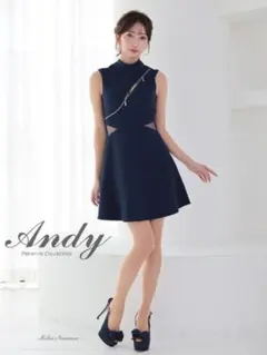 Andy キャバドレス ネイビー アシンメトリー - メルカリ