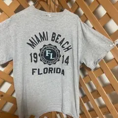 MIAMI BEACH FLORIDA tシャツ グレー　アメカジ　マイアミ