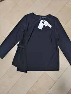 新品タグ付きINDIVI ブラック 洗えるデザイントップス L