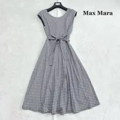 美品 白タグ】マックスマーラ ロングワンピース シルク100% ベルト付き