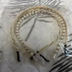 パールホワイト ビーズヘアバンド 3個セット