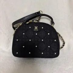 ナイスクラップ NICE CLAUP ビジューキルティングバッグ 黒