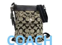 美品✨COACH コーチ シグネチャー ショルダーバッグ　キャンバス ブラック