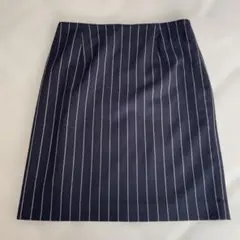 COMME CA MODELS ネイビー ストライプ タイトスカート L