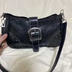 クロコダイル風バックル付きショルダーバッグ y2k 韓国