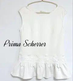 Prima Scherrer プリマシェレル　ノースリーブ　ぺプラムトップス　花