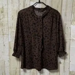 新品　mumu&co. ボウタイブラウス　七分袖　LL