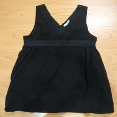 キャミソール　チュニック　ノースリーブ　黒　レース　レディース　Мサイズ