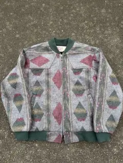 -80s サドルキングウエスタン ネイティブブルゾン USA製 M タロンジップ