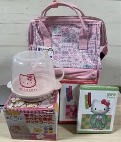 ロ３　さくらんぼキティ　がま口リュック＆コップコーンメーカー＆はがきアルバム