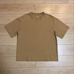 H&M リラックスフィット 半袖Tシャツ Mサイズ ベージュ カーキ 単丈のサムネイル