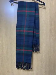 WEGOタータンチェック マフラー ネイビー