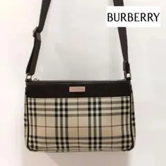 【美品】BURBERRY 人気 ノバチェック ショルダーバッグ キャンバスレザー