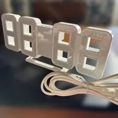 デジタル置時計 ホワイト