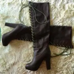 エスペランサ ニーハイブーツ 焦げ茶色