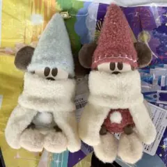 顔厳選 リルリンリン ぬいぐるみバッジ 2点セット ディズニークリスマス2025