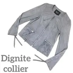 Dignite collier ライダースジャケット FREE SIZE グレー