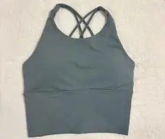 パッド付き　くすみブルー　ヨガウェア Sサイズ　トップス