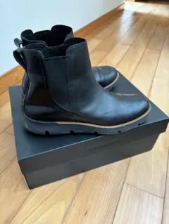 COLE HAAN ZERØGRAND レザー サイドゴアブーツ ブラック