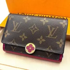 ルイヴィトン ポルトフォイユフロール コンパクト 折り財布 フューシャ