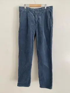 INCOTEX ダークブルー コーデュロイ チノパン