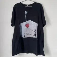 ☆バンクシー】古着 メンズ Tシャツ L 黒 ビックプリント ☆ラット 