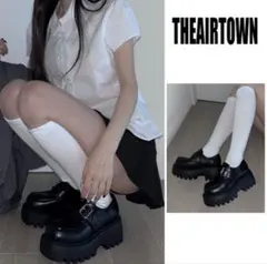THEAIRTOWN ブラック 厚底 靴 ローファー シズニルックのサムネイル