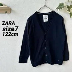 ザラ　ZARA キッズ　カーディガン　羽織　無地　紺　size7 122cm