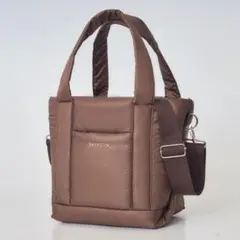 BAYFLOW 底板付き 収納5ポケット キルティングバッグ BROWN
