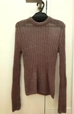 ナノユニバース シアーモヘヤリブニットプルオーバー モカ S