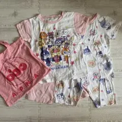 アンパンマン パジャマ 半袖 ショートパンツ ピンク 2点100cm 綿100%