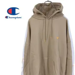 【チャンピオン】　プルオーバーパーカー　フーディー　袖ロゴ　Mサイズ　@