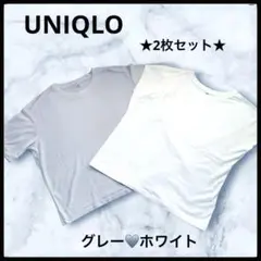 ★UNIQLO★ スムースコットンフレンチスリーブT　シアークルーネックT