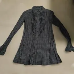 COMME CA DU MODE 長袖シャツ チェック フリル 9号のサムネイル