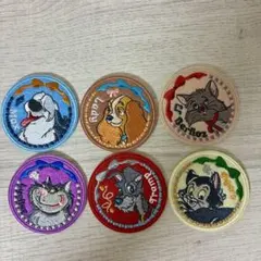 犬と猫のキャラクター刺繍パッチ 6枚セット