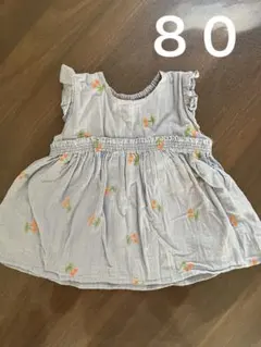 petit main さくらんぼ柄 ベビーチュニック 80cm