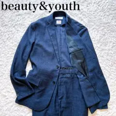 人気カラー✨BEAUTY&YOUTH セットアップ　ネイビー　チェック