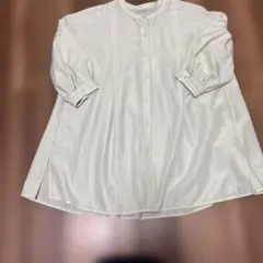 バンドカラー ロングシャツワンピース ライトグリーン