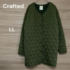 Crafted 【LL】カーキ　キルティングコート　ノーカラー タグ付き