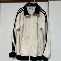 Lサイズ　adidas トラックジャケット ワッフル素材　白のサムネイル