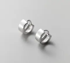 シンプルフープピアス 幅5㎜ 耳飾り シルバー S925