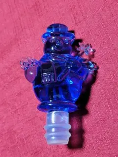 雪だるま ワイン ボトル キャップ ストッパー 青 アクリル