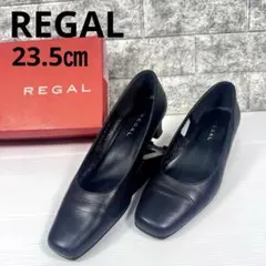 【美品】リーガル パンプス 23.5cm レザー ブラック 箱付きのサムネイル