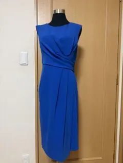 ブルー ノースリーブ ひざ丈ワンピース　Grace Class