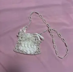 パールリボン付きパーティーバッグ ホワイト