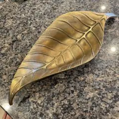 ドバイ購入★金色の葉型インテリアトレイ★