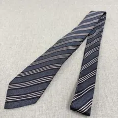 極美品 GUCCI グッチ シルク ネクタイ ストライプ チャコール