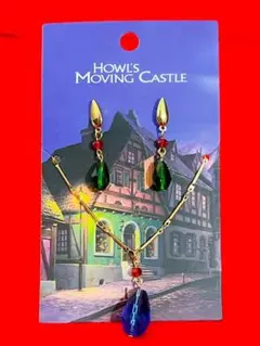 ジブリ ハウルの動く城 ハウル 青色 ネックレス & ピアス セット 海外限定