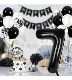 数字 バルーン ブラック 大きい 誕生日 アルミ風船 記念日 飾り付け